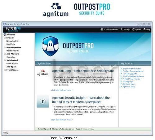 agnitum outpost security suite pro provides the first line of defense against malicious software by