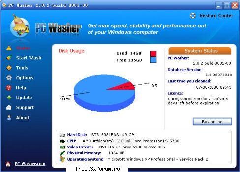 PC Washer 2.2.5 Build 040409 - PC Washer can find and remove almost all kind of - ...:::Software:::...